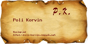 Poli Korvin névjegykártya